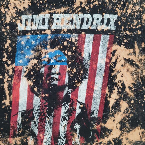 Jimi-Hendrix Shirt Womens Small 17x23 Bleached USA-Flag - Picture 7 of 12